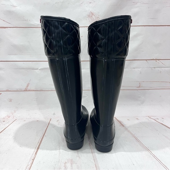 Hunter Black Quilted Asymmetrical Rigley Waterproof
Tall Rain Boots - Picture 10 of 12